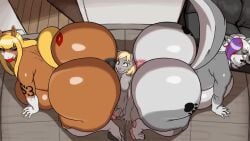 <1_second_video 1boy 2girls all_fours animated anthro anus ass_smothering ass_to_ass bouncing_ass female femdom fiona_maray flait horse_girl huge_ass larger_female male mp4 no_sound nude oc original original_character purgy shorter_than_10_seconds size_difference smaller_male smothering smothering_ass tagme tail threesome video