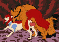 bite canine canines female feral feral_on_feral fox kitsune knot kurama male multi_tail naruto naruto_shippuden tail uzumaki_kushina wolf