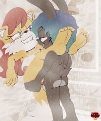 5_fingers 5_toes anthro archie_comics areola ass barefoot bite biting_lip biting_own_lip blush breasts canid canine digital_media_(artwork) duo feet female female_penetrated fingers fox from_front_position fur genitals hair hi_res humanoid_feet ladycherrybomba lagomorph leporid looking_pleasured male male/female male_penetrating male_penetrating_female mammal mobian mobian_(species) naked narrowed_eyes nipples nude open_mouth penetration penile penile_penetration penis plantigrade rabbit rosemary_prower scrunched_soles sega self_bite sex shower shower_sex smile soles sonic_(series) sonic_the_hedgehog_(archie) sonic_the_hedgehog_(comics) sonic_the_hedgehog_(series) stand_and_carry_position standing standing_sex tail teeth toe_scrunch toes toes_scrunch vaginal_penetration vulva wet