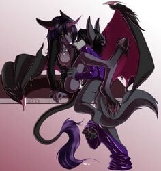 anthro bat breasts canine couple cum cum_inside cumshot dodedo ear_back ear_piercing earring equine female frenor fur furry glasses hooves horns hybrid looking_at_viewer male messy nipples office orgasm pants pants_down penetration penis piercing sex straight tail ukimori ultraviolet_(character) unicorn vaginal_penetration wing_piercing wings