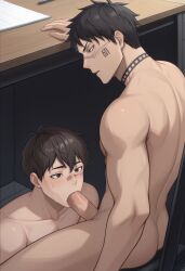 1boy 2boys after_fellatio ai_generated bleach blowjob blowjob_under_table civitai fellatio fellatio_under_table gay gay_male gay_oral gay_sex hisagi_shuuhei illustrious_(stable_diffusion) male moan moaning moaning_in_pleasure multiple_angles open_mouth oral oral_sex penis queer recording shuhei_hisagi stable_diffusion sucking sucking_penis under_table_oral under_the_table underneath voyeurism