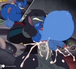 abdominal_bulge anal anal_penetration anal_sex cum_in_ass cum_inflation cumflation edited_art excessive_cum gantu gay hyper hyper_balls hyper_penetration hyper_penis kiffy_(artist) looking_pleasured lots_of_cum male/male rough_sex stitch_(lilo_and_stitch)