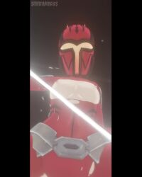 1girls 3d animated belt bodysuit breasts breasts_out cleavage_cutout color cowgirl_position crotchless crotchless_clothes darksaber female female_on_top helmet implied_sex lewdtuber light-skinned_female light_skin looking_at_viewer looking_down looking_down_at_viewer low-angle_view mandalorian mandalorian_super_commando original_character particles pov sithtendencies star_wars tagme tight_clothing torn_clothes video virtual_reality vrchat watermark weapon weapon_play