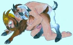 anal anal_sex anal_sex foxx gay goat hooves horns male penetration penis sex tail transformation