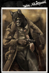 blacksad canales combat feline film_noir guarnido gun john_blacksad male male_only trenchcoat weapon