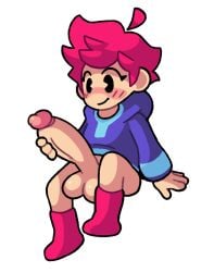 1girls big_balls big_penis blush earthbound female futa futanari huge_cock kumatora masturbation mob_face moonside_nsfw mother_(series) mother_3 pink_hair