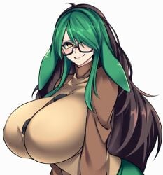 1girls big_breasts blush booty_shorts breast breast_bigger_than_head breasts buttons camui_kamui_(hz_666v) cute dark_hair enormous_breasts female female_only fit fit_female glasses green_hair hair_over_one_eye hourglass_figure huge_breasts large_breasts lewd light-skinned_female light_skin long_hair massive_breasts nerd one_eye_obstructed original pale-skinned_female round_breasts seductive seductive_eyes seductive_look seductive_smile slutty_outfit smile solo thick thick_thighs tight_clothes tight_clothing tight_fit tight_shirt top_heavy voluptuous voluptuous_female yellow_eye