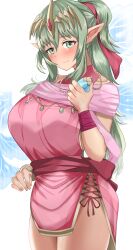 1girls alternate_costume bare_thighs blush breasts female female_only fire_emblem fire_emblem:_mystery_of_the_emblem fire_emblem:_shadow_dragon_and_the_blade_of_light fire_emblem_awakening fire_emblem_heroes green_eyes green_hair large_breasts long_hair looking_at_viewer necklace nintendo official_alternate_costume pointless_censoring pointy_ears ponytail smile solo stone thick_thighs thighs tiki_(adult)_(fated_divinity)_(fire_emblem) tiki_(adult)_(fire_emblem) tiki_(fire_emblem) tiki_(young)_(fire_emblem) tiki_(young)_(fire_emblem)_(cosplay) toshimasa very_long_hair weapon