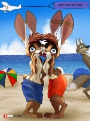 1boy 2girls absurd_res anthro beach breasts carys_(nebula1701) cerys_(nebula1701) disney duo ear_piercing ear_ring facial_piercing fan_character female female/female female_focus flat_chest flat_chested hi_res lagomorph leporid link6432 male mammal multiple_girls navel navel_piercing nipples nose_piercing piercing rabbit ring_piercing septum_piercing sibling swimsuit twins zootopia