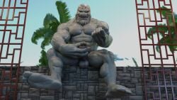 3d 3d_(artwork) anthro balls bara barazoku beard boner darkviperbara erection eye_markings facial_hair furry gay grey_body inviting inviting_viewer male male_only marine masturbation muscles muscular my_hero_academia penis seal selkie_(my_hero_academia) solo solo_male spotted_seal spread_legs whiskers white_hair