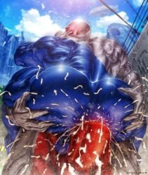 2boys anal anal_sex anus ass ass_grab balls bara bara_ass big_ass big_ass_(male) big_butt blue_balls blue_hair blue_hair_bottom blue_testicles blush bubble_ass bubble_butt butt_grab chain_necklace coca-cola cola cum cum_explosion cum_in_anus cum_in_ass cum_inside cum_on_anus domination dripping gay grabbing grabbing_ass grabbing_butt grabbing_from_behind high_quality high_resolution highres light_hair_on_dark_hair male male/male male_only mascot metal_necklace muscular muscular_male necklace penis penis_in_ass pepsi pepsiman red_anus red_balls red_dick red_hair red_hair_on_blue_hair red_hair_top red_penis red_testicles rokudenashi smile smiley_face soda sweat sweating sweaty_body sweaty_butt sweaty_penis teeth teeth_visible testicles tight_anus yaoi