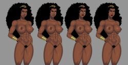 1girls amazon amazonian dark-skinned_female dark_skin dc dc_comics different_poses female female_only muscular_female naked nubia nude nudity solo sunsetriders7 wonder_woman_(series)