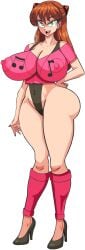 alcione asuka_langley_sohryu big_ass big_breasts breasts female green_eyes leotard neon_genesis_evangelion nipples open_mouth tagme thick_thighs