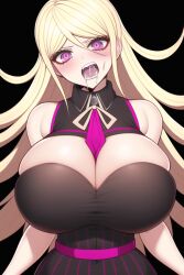 ai_generated blush breasts cleavage danganronpa drooling female female_only huge_breasts iruma_miu large_breasts nai_diffusion new_danganronpa_v3 pink_tie solo stable_diffusion tagme voluptuous