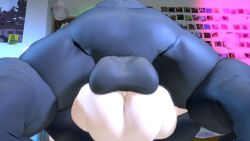 1boy 1girls ass backsack balls balls_deep dominica9 eyeless_nomu mating_press momo_yaoyorozu muscular muscular_male my_hero_academia nomu protagonistsub_antagonistdom size_difference