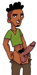 1boy african african_male artist_request big_penis boner dark-skinned_male dark_skin erect_penis erection green_clothing hard_on male male_only melanin norville_rogers penis scooby-doo shaggy_rogers shaggy_rogers_(velma) solo velma_(series)