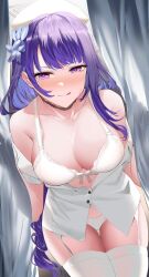 1girls artist_name artist_request bare_shoulders beauty_mark big_breasts blush bra breasts busty curves curvy female female_only flower_hair_ornament flower_in_hair genshin_impact goddess hair_ornament horny horny_female large_breasts licking long_hair mole mole_under_eye pink_eyes purple_eyes purple_hair raiden_shogun revealing_clothes shiben_(ugvu5784) skimpy skimpy_clothes tagme tagme_(artist) thick thick_thighs thigh_gap thigh_highs thighhighs thighs unbuttoned unbuttoned_shirt underwear violet_eyes violet_hair wesker1025s