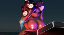 big_breasts breasts dark_skin dark_skinned_female dj female ironhawk large_breasts marina_(splatoon) reupload smile splatoon tagme tentacle tentacle_hair