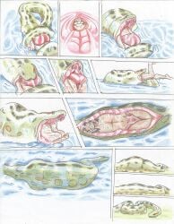 comic digested digestion digestion_noises disolve disolving internal_digestion kaa male_prey male_vore melting mowgli snake snake_vore swimsuit the_jungle_book von_de_rush vonderush vore water x-ray