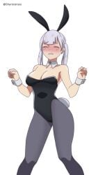 1girls 9:16 animated bangs bare_shoulders black_clover blush bouncing_breasts breasts bunny_ears bunny_girl bunnysuit closed_eyes dancing earrings female legs legwear medium_breasts noelle_silva pantyhose sad_cat_dance shy shyrose silver_hair simple_background swaying thick_thighs twintails white_background wrist_cuffs