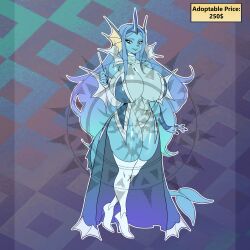 adoptable big_breasts female_only maniacpaint pokémon_(species) pokemon solo vaporeon