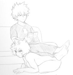 1boy 1girls 23condex black_sclera book clothed_male_nude_female degradation feet feet_on_back female femsub humiliating humiliation katsuki_bakugou male maledom mina_ashido my_hero_academia naked nude nude_female nude_female_clothed_male on_all_fours on_floor reading reading_book spiky_hair