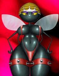 black_skin cameltoe female hanna-barbera insect_girl insects large_breasts multi_arm multi_limb queen_bea redbenjamin secret_squirrel_show sling_bikini smile solo spiked_legband wide_hips yellow_eyes