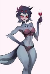female stolas from helluva boss by johnfoxart