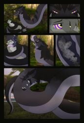 after_vore animated anthro bodily_fluids canid canine comic detailed_background duo hi_res hybrid hypnosis internal male male/male mammal mind_control monster oral_vore roscoe_(shade_okami) saliva shade_okami short_playtime sleeping stomach_bulge vore