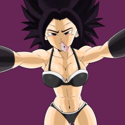 black_bra black_eyes black_hair black_panties caulifla condom dragon_ball dragon_ball_super pink_condom rebut. saiyan universe_6