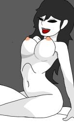 areolae artist_request big_breasts breasts cowgirl_position creepypasta female jane_the_killer jeff_the_killer male nipples nude open_mouth pale_skin partial_male penetration sex sitting sitting_on_person smile tagme