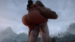 1boy 1girls 3d animated bethesda_softworks big_ass big_dom_small_sub giant giant_(skyrim) larger_male makad321 male/female size_difference skyrim smaller_female sound tagme the_elder_scrolls thick_thighs video