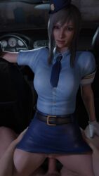 1boy 1girls 3d 9:16 animated aranea_highwind athletic_female car car_sex final_fantasy final_fantasy_xv grey_hair human lazyprocrastinator light-skinned_male police_uniform policewoman shorter_than_30_seconds skirt square_enix tagme vehicle_interior vertical_video video