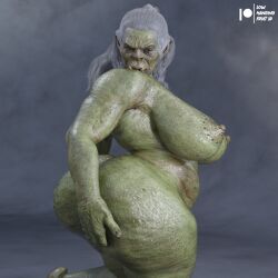 1girls 3d 3d_(artwork) ass_focus aunt belly big_ass big_belly big_breasts daz3d daz_3d daz_studio feet female female_only gray_hair green_skin large_ass lowhangingfruit3d_(artist) mature_female muscle muscles muscular muscular_female muscular_thighs nude old older_female orc orc_female plain_background pointy_ears sagging_breasts scrotum solo thick_ass thick_thighs toe_claws vulta_(lhf3d) watermark wet wet_body wet_hair