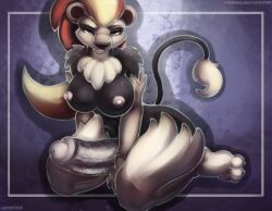 1futa anthro breasts futanari generation_6_pokemon genitals gynomorph intersex lucreteer nintendo penis pinup pokemon pokemon_(species) pose pyroar solo video_games