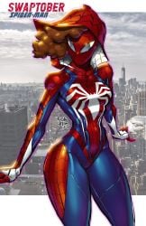 1girls artist_request big_ass big_breasts brown_hair female female_only hourglass_figure human human_only marvel mayday_parker skin_tight small_waist solo solo_female spider-girl tagme thick_thighs tight_clothing tight_fit wide_hips