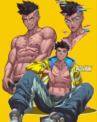 1boy abs cd_projekt_red character_sheet cyberpsychosis cyberpunk:_edgerunners cyberpunk_2077 david_martinez_(edgerunners) hispanic hispanic_male laosmut laovaan latino male male_only muscular muscular_male netflix studio_trigger topless