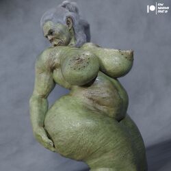 1girls 3d 3d_(artwork) ass_focus aunt belly big_ass big_belly big_breasts daz3d daz_3d daz_studio feet female female_only green_skin large_ass lowhangingfruit3d_(artist) mature_female muscle muscles muscular muscular_female muscular_thighs nude old older_female orc orc_female plain_background pointy_ears sagging_breasts scrotum solo thick_ass thick_thighs toe_claws vulta_(lhf3d) watermark wet wet_body wet_hair