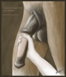 buckshaw disembodied_hands equine flaccid handjob horse horsecock human male male_focus masturbation penis