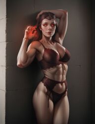 abs absurd_res ai_generated athletic_female elizabeth_olsen glowing_eyes headwear large_breasts lingerie lingerie_only magic marvel marvel_cinematic_universe marvel_comics photoshop red_eyes scarlet_witch stable_diffusion synth_canvas thick_thighs wanda_maximoff