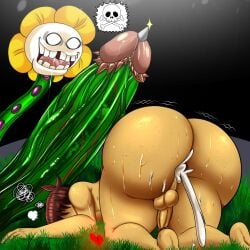 2boys big_ass cum_in_ass cum_inside femboy flower flowey_the_flower frisk frisk_(undertale) gay imminent_penetration inminent_sex nobody147 nude nude_male spiked_penis tentacle thick_ass thick_thighs undertale undertale_(series)