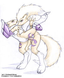 1boy 1girls anthro anthro_on_anthro anthro_only breasts canine cum digimon female female_anthro fox fur furry juices kasedries male male/female male_anthro male_anthro/female_anthro male_renamon nipples penetration pussy_juice raised_leg renamon sex straight tail vaginal_penetration