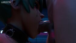 1girls 3boys 3boys1girl 3d 3d_animation animated bdsm big_penis blender bondage breasts chains collar cuff_(restraint) cuffs dark-skinned_male dark_skin deepthroat eyeshadow fellatio female femsub green_hair huge_cock kiriko_(overwatch) larostin lipstick lipstick_smear looking_at_viewer male maledom nude oral overwatch overwatch_2 precum rape raped tagme tears video wip