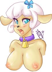 anthro blush breasts bust countnsheep cute female phsuke sheep shiny solo