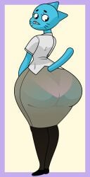 big_butt cartoon_network furry nicole_watterson skirt tail-blazer the_amazing_world_of_gumball translucent_clothing white_panties