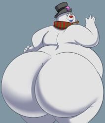 2025 ass big_ass big_butt bubble_ass bubble_butt butt christmas dumptruck_ass dumptruck_butt frosty_the_snowman frosty_the_snowman_(character) high_resolution highres holidays looking_at_viewer looking_back megacoolbear_(artist) pipe plump plump_ass plump_butt plump_thighs scarf smiling smiling_at_viewer snow snowman thick thick_butt thick_thighs top_hat wide_ass wide_hips wide_thighs