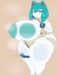 big_breasts breasts cleavage datmofo4 female furry huge_breasts justkindofhere kirlia nipples pokemon pokemon_(species) shortstack tagme thick_thighs wide_hips