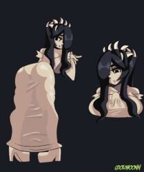 1girls back big_breasts filia_(skullgirls) ghost olimoonn sadako_yamamura skullgirls thick_thighs