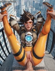 1female 1girls 2d ai_generated anal anal_sex anal_sex ankle_grab ass brown_eyes brown_hair brown_jacket detailed_female female freckles girl googles hands_behind_head hi_res high_resolution highres jacket legs_up male male_pov missionary missionary_position motion_lines open_mouth orange_goggles overwatch pony_diffusion_xltasy pov pov_male serotec speed_lines straight sweat tracer