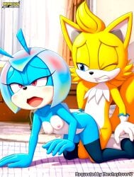 1boy 1girls anthro ass bbmbbf breasts cum cum_in_pussy cum_inside doggy_style female jewel_the_beetle male male/female mobian_(species) mobius_unleashed nipples nude one_eye_closed open_mouth palcomix pussy sega sex skye_prower sonic_(series) sonic_the_hedgehog_(series) teeth tongue vaginal_penetration vaginal_sex